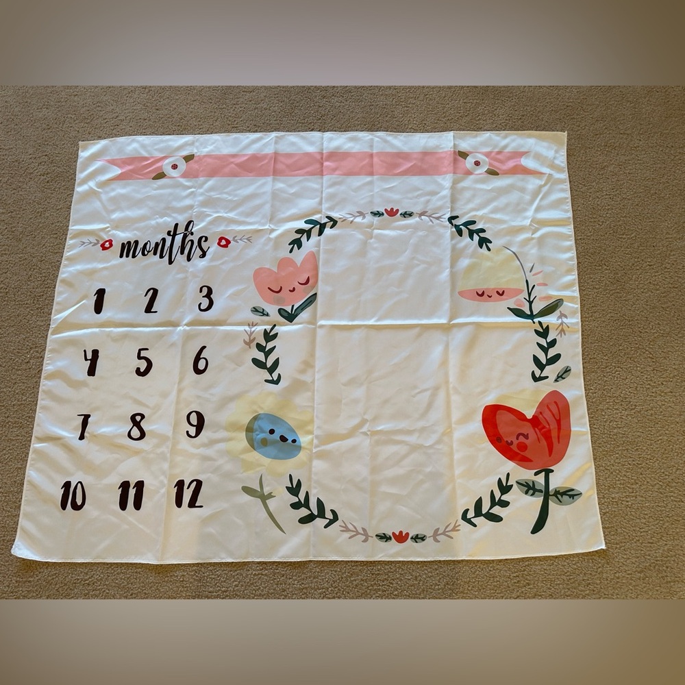 Floral Baby Milestone Blanket